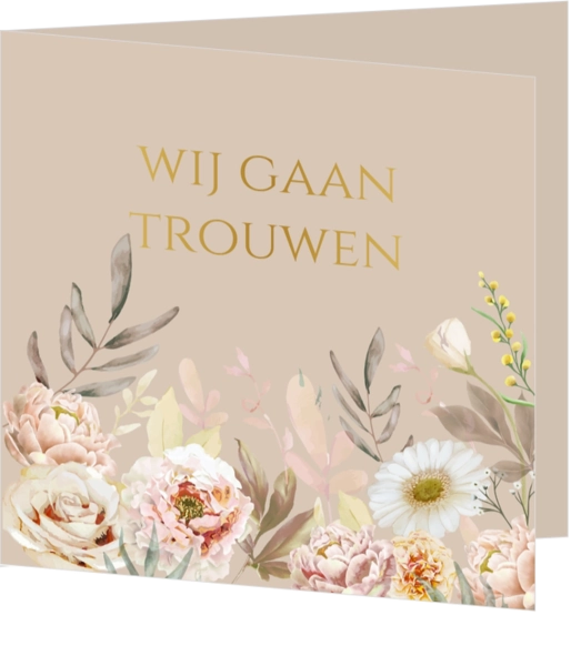 Trouwkaart bloemen