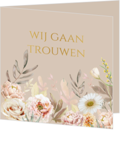 Trouwkaart bloemen