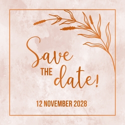 Save the date kaart - Botanisch met koperfoliedruk