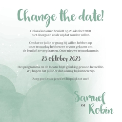 Change the date kaart watercolor groen